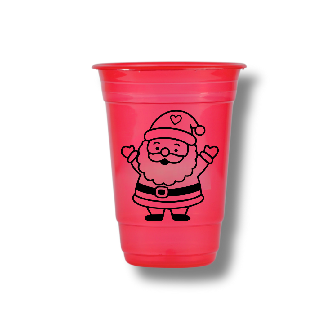 Red Santa Customized Glasses ( Pack Of 12 )