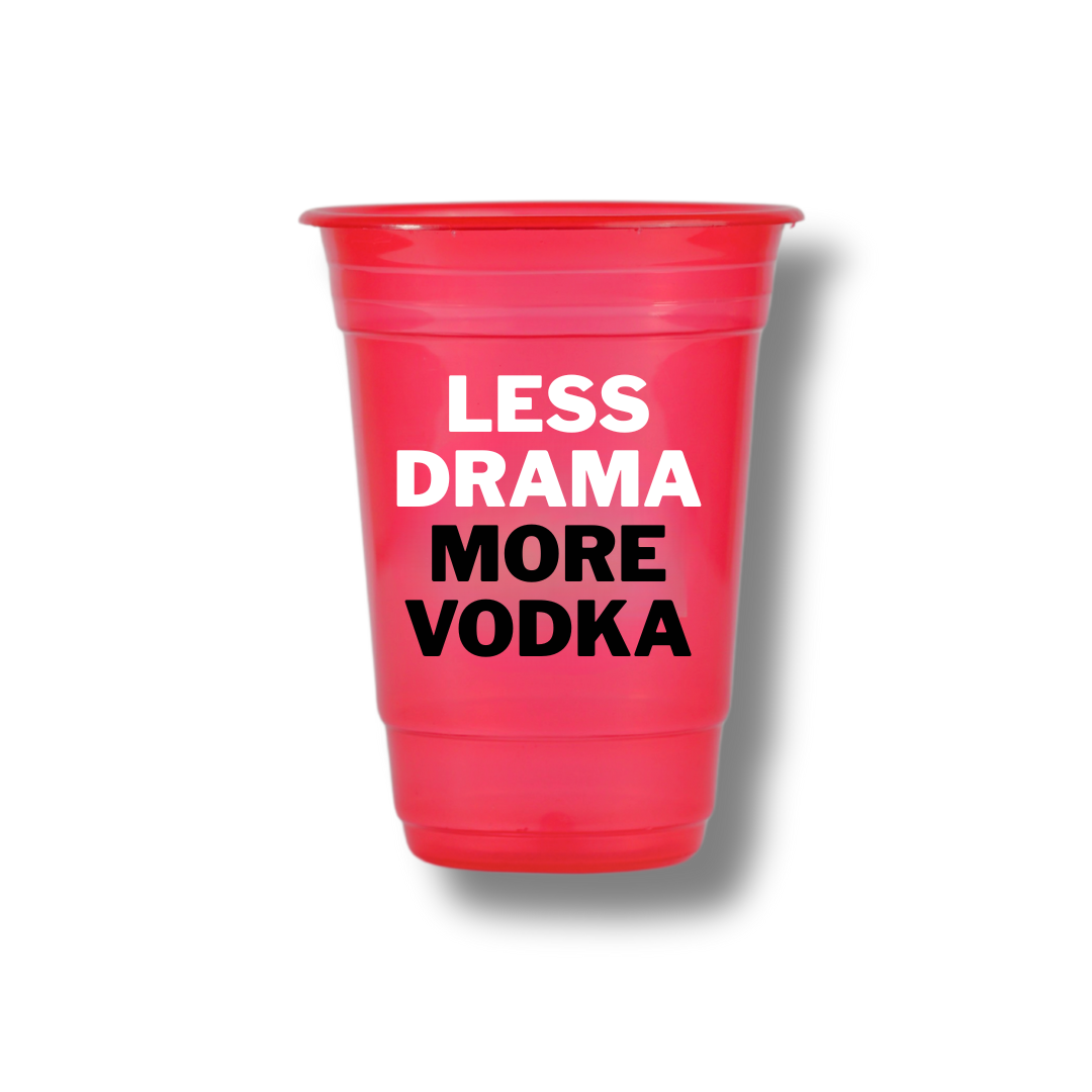 Less drama, more vodka Customised Glasses (Pack of 12)